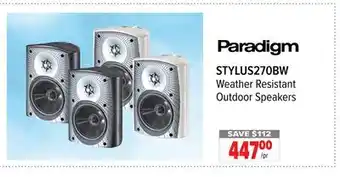 2001 Audio Video Paradigm Weather Resistant Outdoor Speakers offer