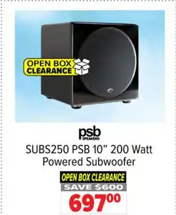 2001 Audio Video PSB 10 200 Watt Powered Subwoofer offer
