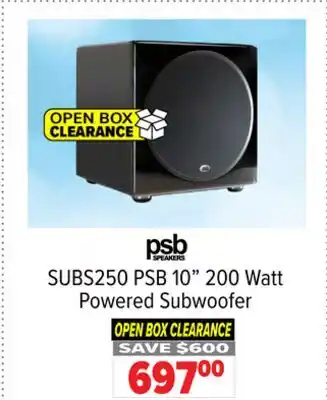 2001 Audio Video PSB 10 200 Watt Powered Subwoofer offer