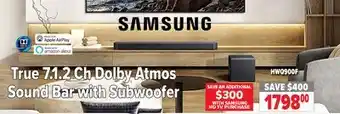 2001 Audio Video SAMSUNG True 7.1.2 Ch Dolby Atmos Sound Bar with Subwoofer offer