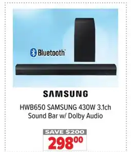 2001 Audio Video HWB650 SAMSUNG 430W 3.1ch Sound Bar w/ Dolby Audio offer