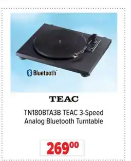 2001 Audio Video TN180BTA3B TEAC 3-Speed Analog Bluetooth Turntable offer