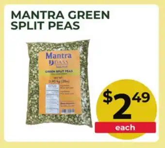 Food World Supermarket MANTRA GREEN SPLIT PEAS offer