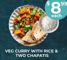 Food World Supermarket VEG CURRY WITH RICE & TWO CHAPATIS offer
