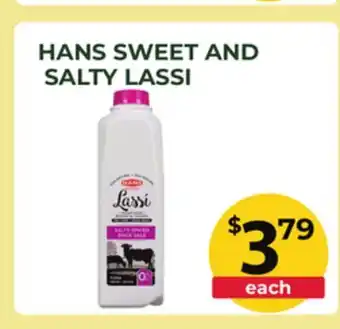 Food World Supermarket HANS SWEET AND SALTY LASSI offer