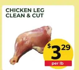Food World Supermarket CLEAN & CUT CHICKEN LEG offer