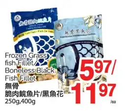 T&T Supermarket FROZEN GRASS FISH FILLET/BONELESS BLACK FISH FILLET, 250G, 400G offer