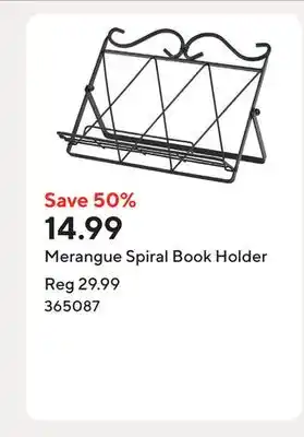 Staples Merangue Spiral Book Holder offer