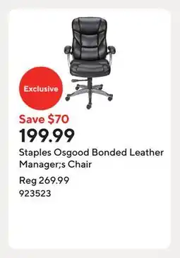 Staples Staples Osgood Bonded Leather Managers Chair offer