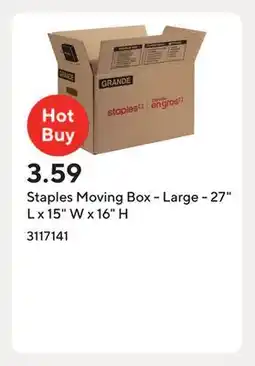 Staples Staples Moving Box - Large - 27 L x 15 W x 16 H offer