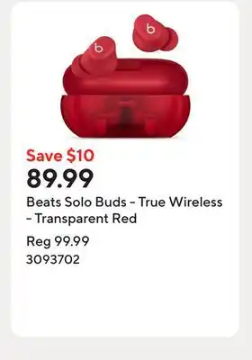 Staples Beats Solo Buds - True Wireless - Transparent Red offer