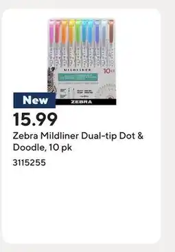 Staples Zebra Mildliner Dual-tip Dot & Doodle, 10 pk offer