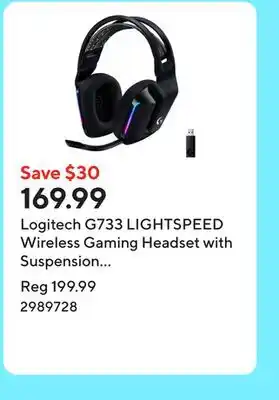Staples Logitech G733 LIGHTSPEED Wireless Gaming Headset with Suspension Headband offer