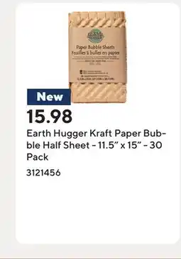 Staples Earth Hugger Kraft Paper Bubble Half Sheet - 11.5 x 15 - 30 Pack offer