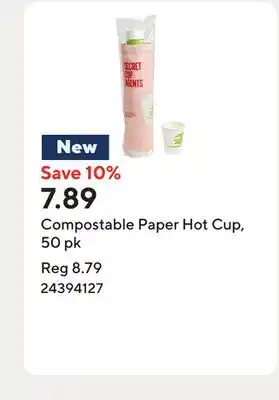 Staples Compostable Paper Hot Cup, 50 pk offer