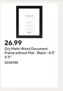 Staples Gry Mattr Wood Document Frame without Mat - Black - 8.5 X 11 offer