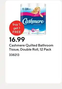 Staples Cashmere Quilted Bathroom Tissue, Double Roll, 12 Pack offer