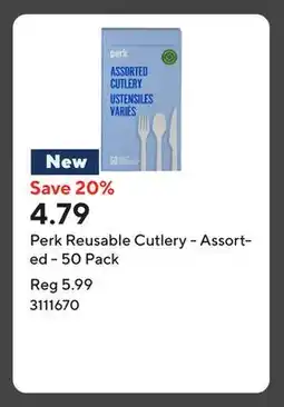 Staples Perk Reusable Cutlery - Assorted - 50 Pack offer