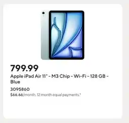Staples Apple iPad Air 11 - M3 Chip - Wi-Fi - 128 GB - Blue offer