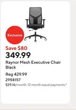 Staples Raynor Mesh Executive Chair Black offer