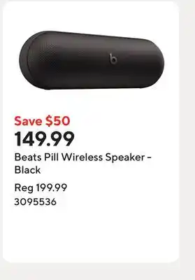 Staples Beats Pill Wireless Speaker - Black offer