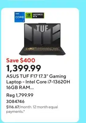 Staples ASUS TUF F17 17.3 Gaming Laptop - Intel Core i7-13620H 16GB RAM 1TB SSD Win 11 Home offer