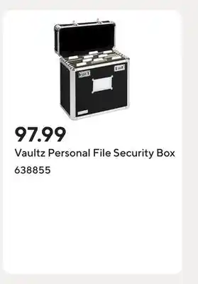 Staples Vaultz Personal File Security Box offer