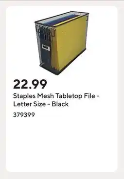 Staples Staples Mesh Tabletop File - Letter Size - Black offer