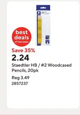 Staples Staedtler HB / #2 Woodcased Pencils, 20pk offer