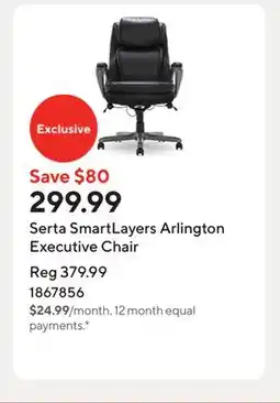Staples Serta SmartLayers Arlington Executive Chair offer