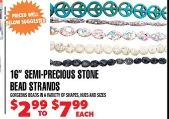 Len's Mill Stores 16 SEMI-PRECIOUS STONE BEAD STRANDS offer