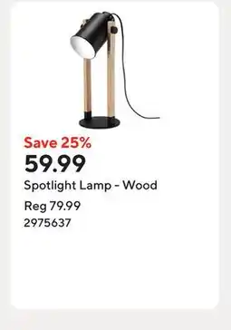 Staples Spotlight Lamp - Wood offer