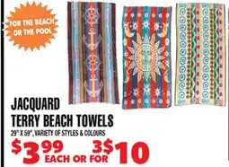 Len's Mill Stores JACQUARD TERRY BEACH TOWELS offer