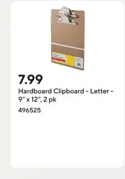 Staples Hardboard Clipboard - Letter - 9 x 12, 2 pk offer