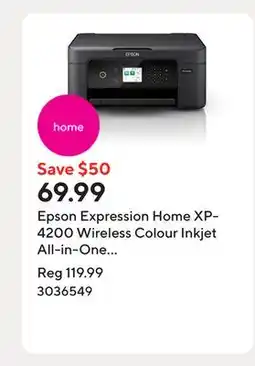 Staples Epson Expression Home XP-4200 Wireless Colour Inkjet All-in-One Printer offer
