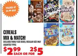 Len's Mill Stores CEREALS MIX & MATCH offer
