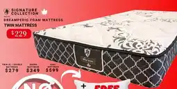 The Sleep Factory DREAMPEDIC FOAM MATTRESS offer