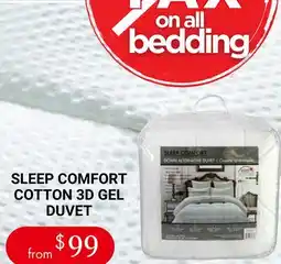 The Sleep Factory SLEEP COMFORT COTTON 3D GEL DUVET offer