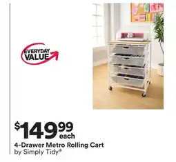 Michaels 4-Drawer Metro Rolling Cart by Simply Tidy offer