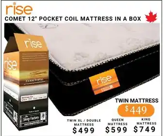 The Sleep Factory COMET 12 POCKET COIL MATTRESS IN A BOX offer