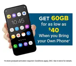 Visions Electronics get 60GB for as low as $40 When you Bring your Own Phone offer