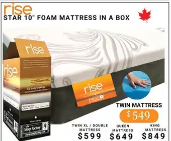 The Sleep Factory STAR 10 FOAM MATTRESS IN A BOX offer