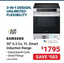 Visions Electronics 30 6.3 Cu. Ft. Smart Induction Range offer