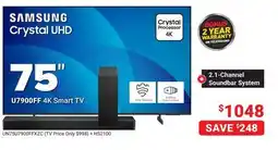 Visions Electronics SAMSUNG 75 Crystal UHD 4K Smart TV offer