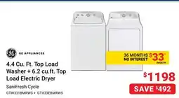 Visions Electronics 4.4 Cu. Ft. Top Load Washer + 6.2 cu. ft. Top Load Electric Dryer offer