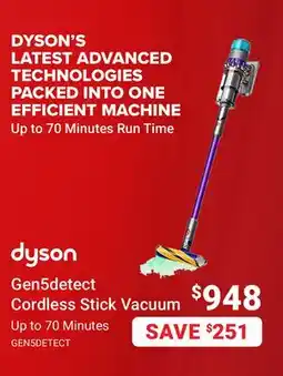 Visions Electronics Gen5detect Cordless Stick Vacuum offer