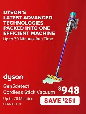 Visions Electronics Gen5detect Cordless Stick Vacuum offer
