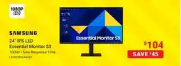 Visions Electronics SAMSUNG 24 IPS LED Essential Monitor S3 offer