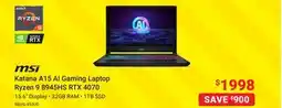 Visions Electronics Katana A15 AI Gaming Laptop Ryzen 9 8945HS RTX 4070 offer