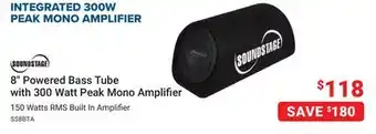 Visions Electronics 8 Powered Bass Tube with 300 Watt Peak Mono Amplifier offer